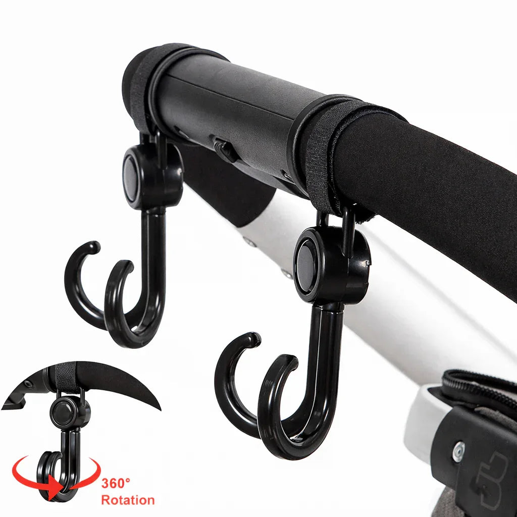 Set 2 ganci passeggino plastica resistente per borse e accessori