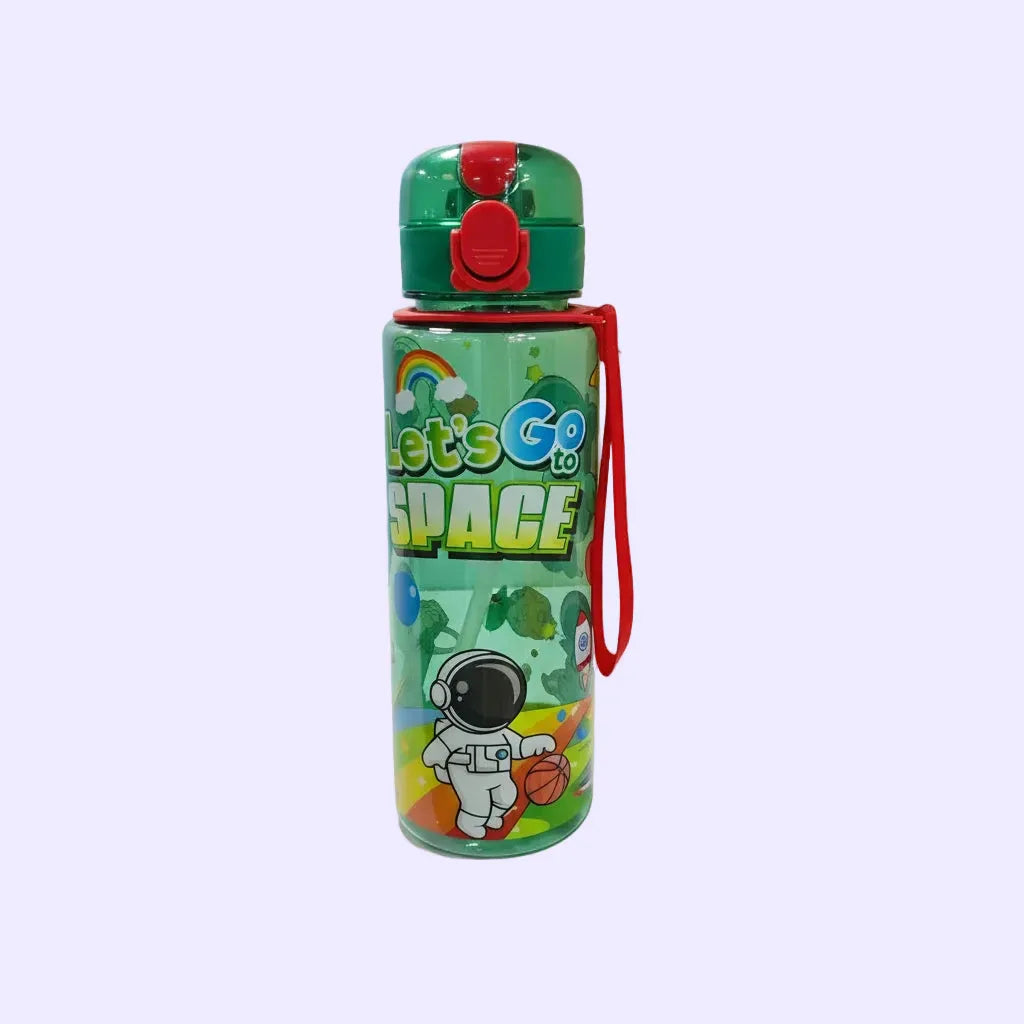 Borraccia astronauta bambini 700ml verde su sfondo bianco
