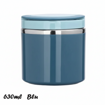 Contenitore termico Portapappa 630ml blu con coperchio azzurro