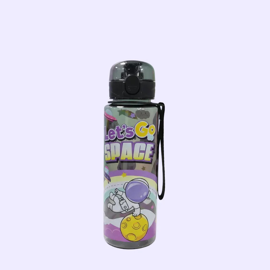 Borraccia astronauta bambini 700ml viola su sfondo bianco
