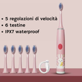 Spazzolino elettrico per bambini rosa con coniglio carino