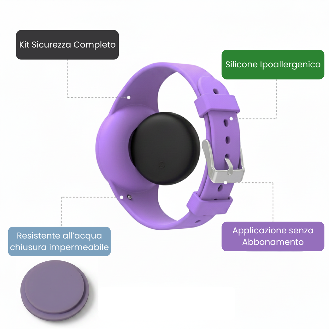 🔒 Braccialetto Smart di Sicurezza per Bambini – Kit Localizzatore (Senza Abbonamento)