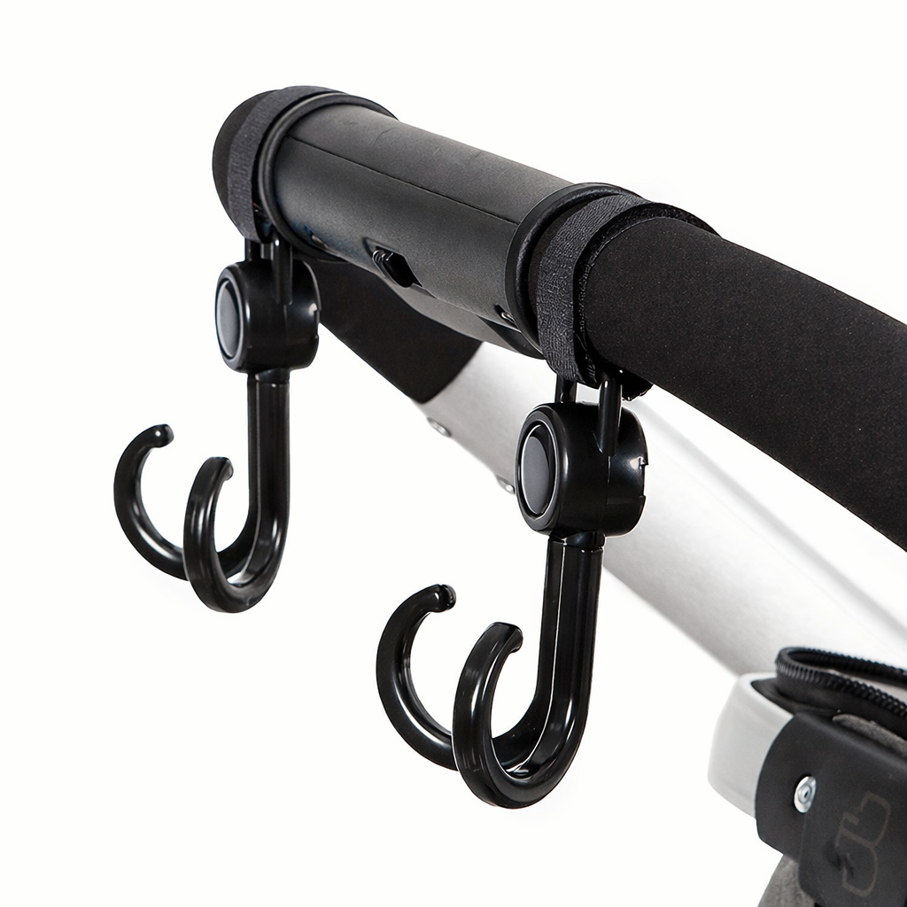 Set da 2 ganci rotanti per passeggino – Ganci multiuso universali per borse e accessori