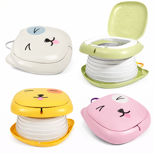 Vasino portatile pieghevole per bambini 18 mesi con 50 sacchetti monouso inclusi