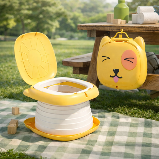 Vasino portatile pieghevole per bambini 18 mesi con 50 sacchetti monouso inclusi