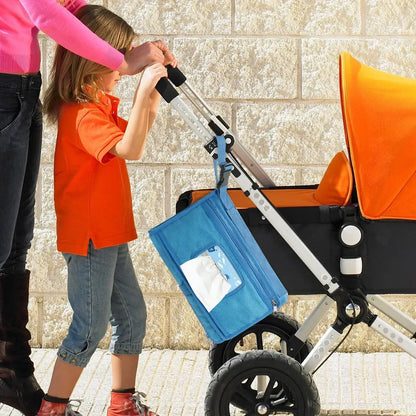 Fasciatoio portatile per neonati con tasche su passeggino con mamma e bambino