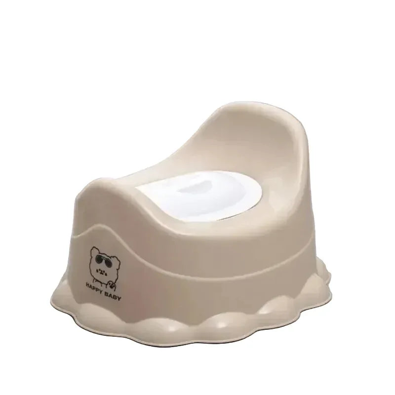 Vasino portatile per bambini con coperchio colore cachi su sfondo bianco