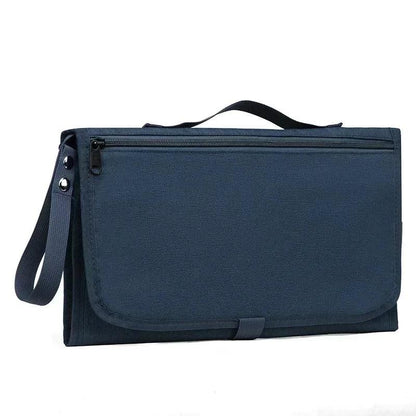 Fasciatoio portatile impermeabile blu scuro con maniglia e zip per neonati