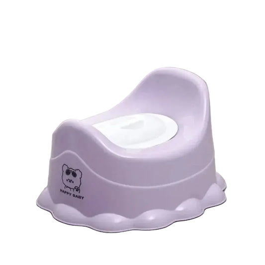 Vasino portatile per bambini con coperchio colore viola su sfondo bianco