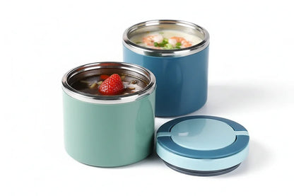 Portapappa termico 630ml/1000ml: astuccio termico bicolore teal e argento