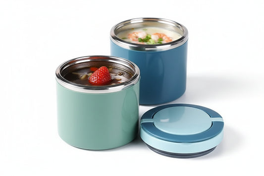 Portapappa termico 630ml/1000ml: astuccio termico bicolore teal e argento