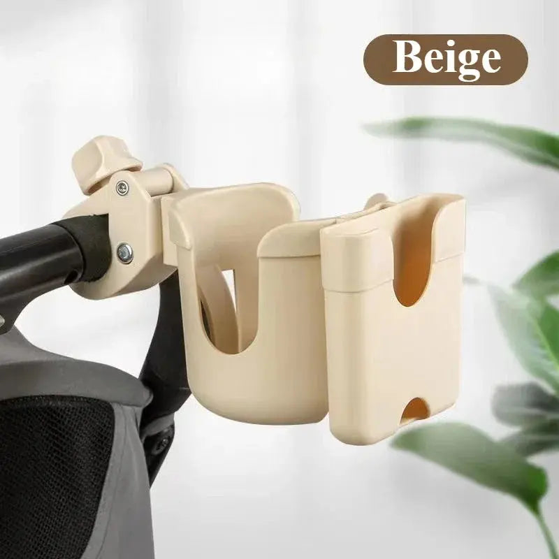Portabicchieri passeggino beige in plastica con due scomparti