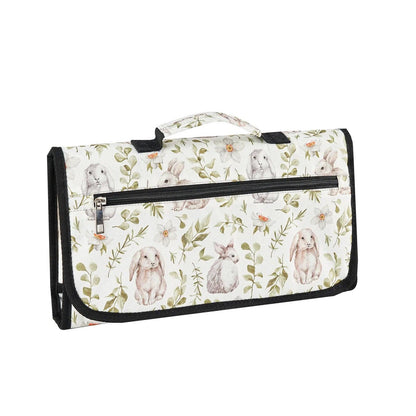 Fasciatoio portatile 3 in 1 impermeabile fantasia coniglietti acquarello su sfondo bianco