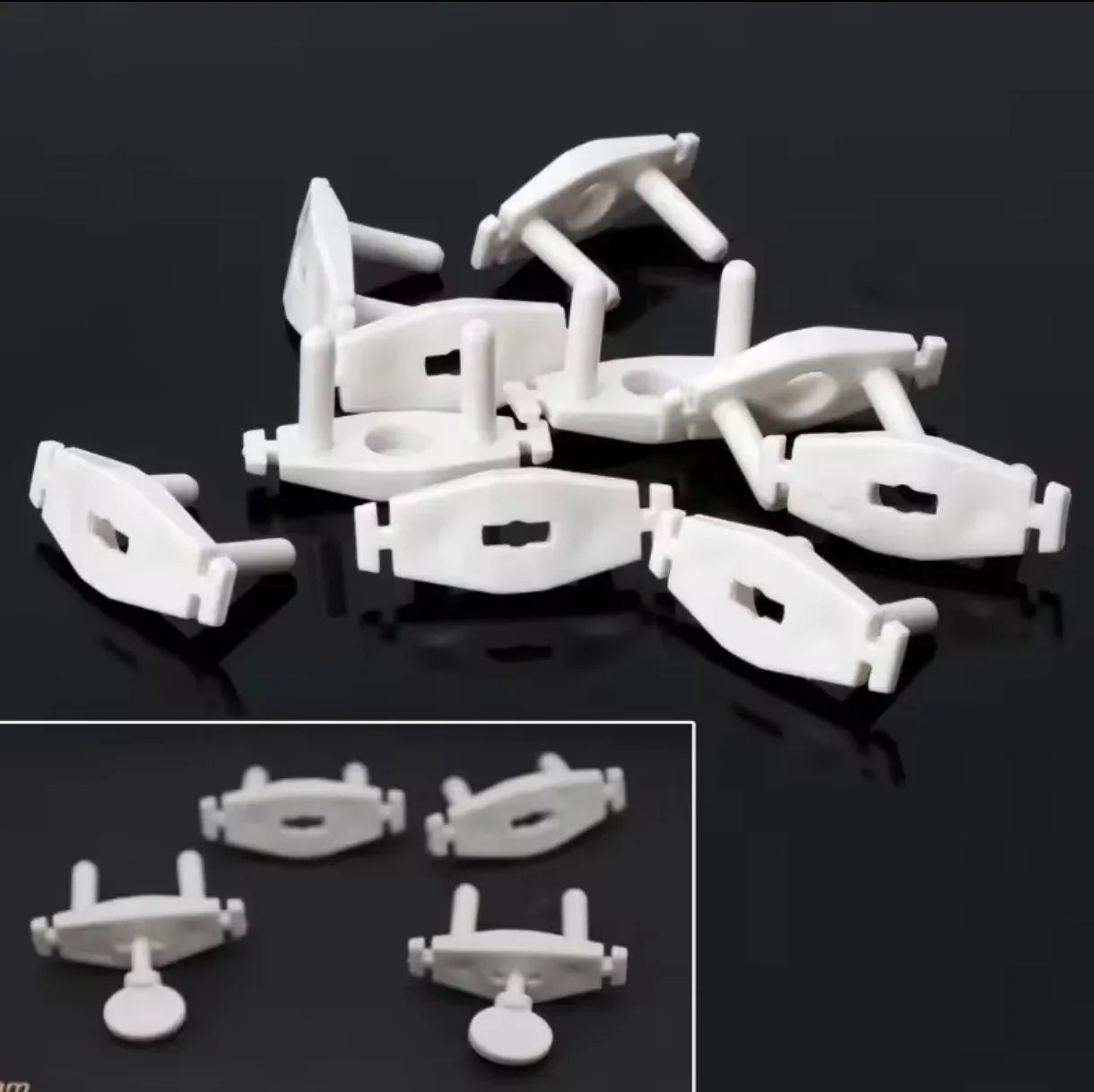 Clip di scorrimento cassetti in plastica bianca, design minimalista per Copriprese di sicurezza per bambini