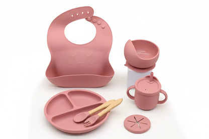 Set prima pappa silicone bambini ciotola con ventosa antiscivolo dettaglio