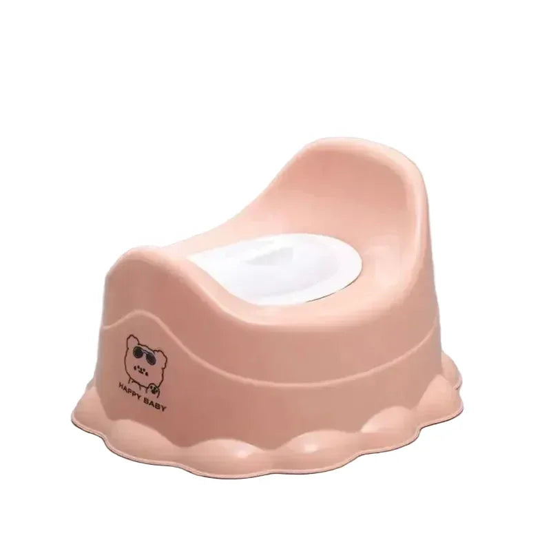 Vasino portatile per bambini con coperchio colore rosa su sfondo bianco