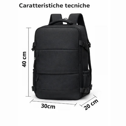 Zaino multifunzione impermeabile 40x20x30 cm – bagaglio a mano compatibile Ryanair