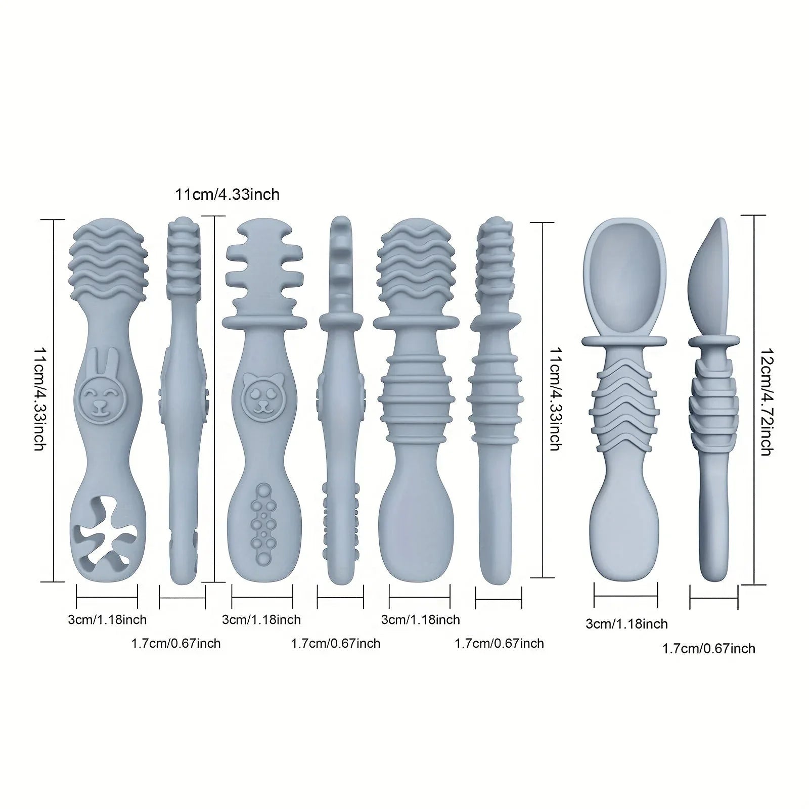 Posate morbide silicone bambini cucchiaio e forchetta per uso quotidiano