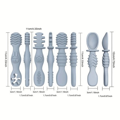 Posate morbide silicone bambini cucchiaio e forchetta per uso quotidiano