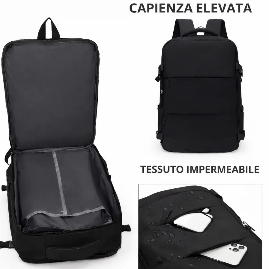 Zaino fasciatoio multiuso in nylon per uscite con bambini capiente con tasche organizer