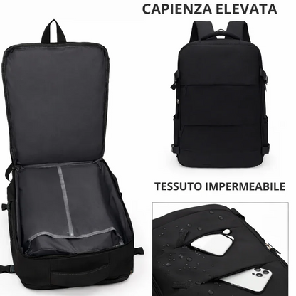 Zaino fasciatoio multiuso in nylon per uscite con bambini capiente con tasche organizer